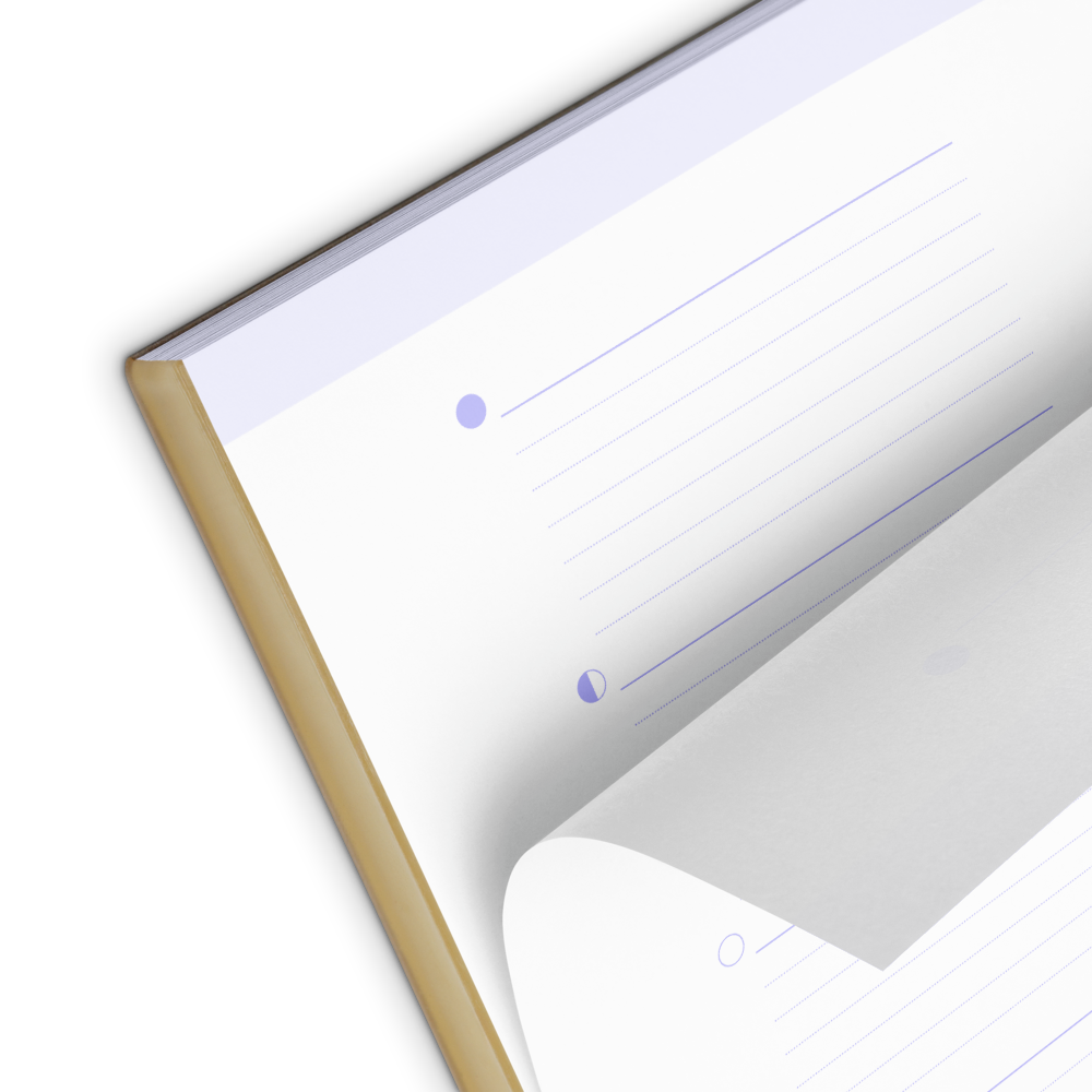 Minimalist Quarter Moon Tracker Notepad